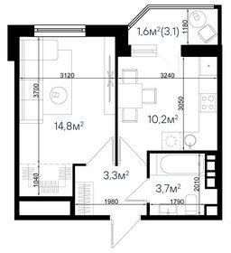 Квартира 33,6 м², 1-комнатная - изображение 1
