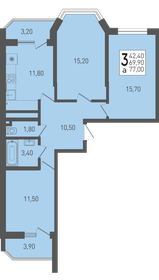 Квартира 77 м², 3-комнатная - изображение 1