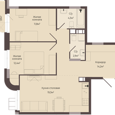 Квартира 65,4 м², 2-комнатная - изображение 2