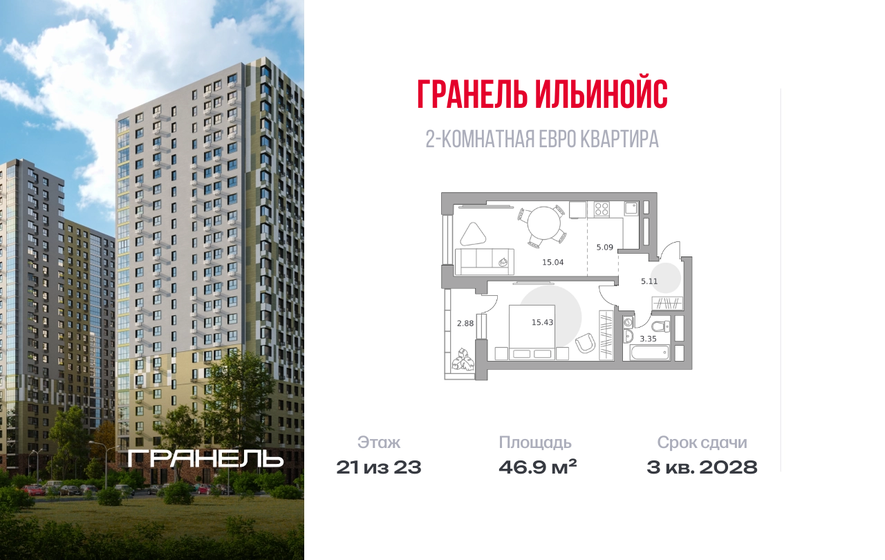 48 м², 2-комнатная квартира 12 000 000 ₽ - изображение 79