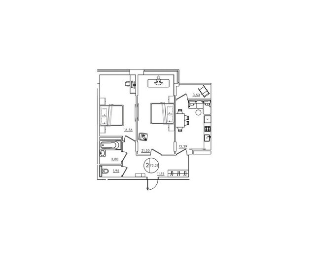 70 м², 3-комнатная квартира 7 400 000 ₽ - изображение 78