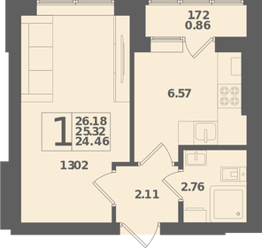 Квартира 26,2 м², 1-комнатная - изображение 1