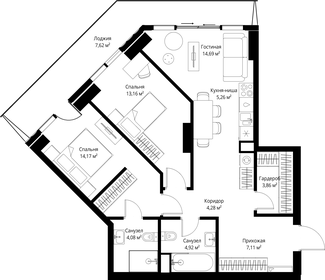 Квартира 79,2 м², 2-комнатная - изображение 2