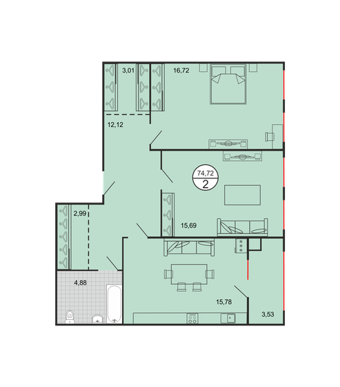 92 м², 4-комнатная квартира 8 200 000 ₽ - изображение 86