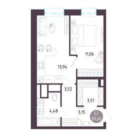 Квартира 39,7 м², 1-комнатная - изображение 1
