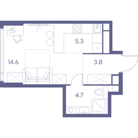 Квартира 28,4 м², студия - изображение 1