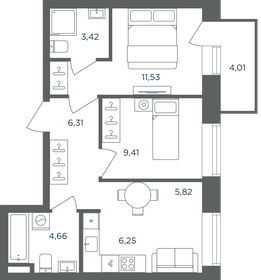 Квартира 48,6 м², 2-комнатная - изображение 1
