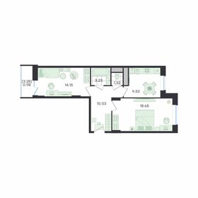 Квартира 57,9 м², 2-комнатная - изображение 1