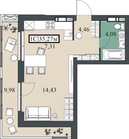Квартира 35,3 м², студия - изображение 1
