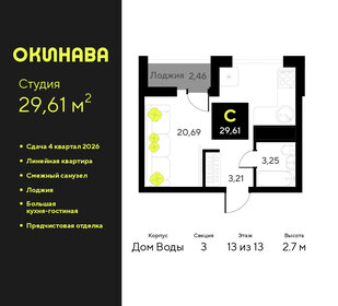 Квартира 29,6 м², студия - изображение 1