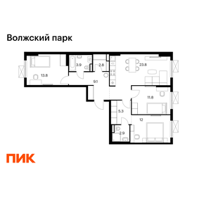 Квартира 85,4 м², 3-комнатная - изображение 1