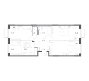 Квартира 80,8 м², 3-комнатная - изображение 1