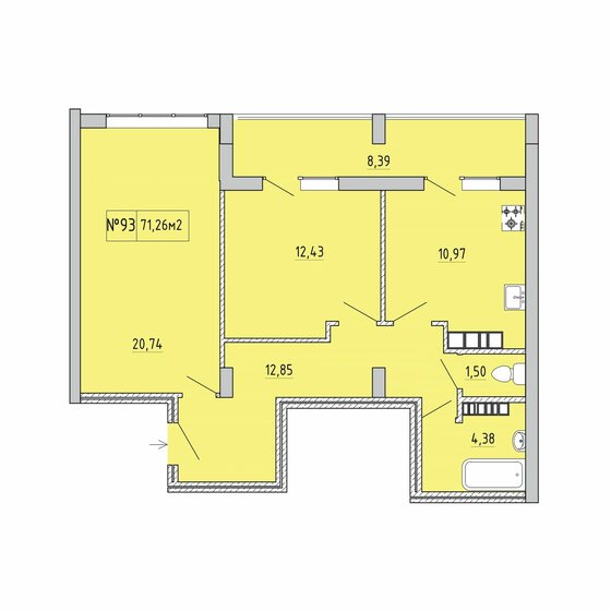 60,3 м², 3-комнатная квартира 11 330 000 ₽ - изображение 74