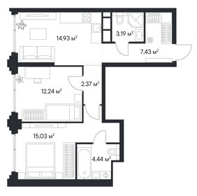 Квартира 59,6 м², 2-комнатная - изображение 1