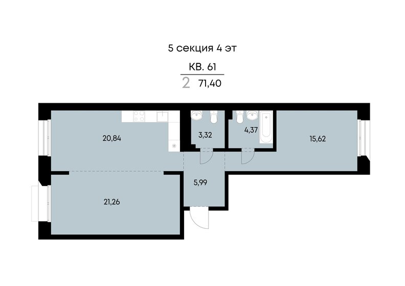72 м², 3-комнатная квартира 21 500 000 ₽ - изображение 122
