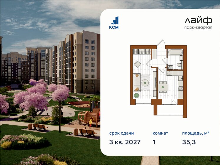 39,1 м², 1-комнатная квартира 6 412 400 ₽ - изображение 11