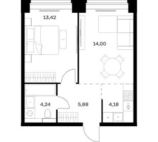 Квартира 41,7 м², 1-комнатная - изображение 1