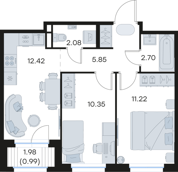 46,8 м², 2-комнатная квартира 9 505 881 ₽ - изображение 40