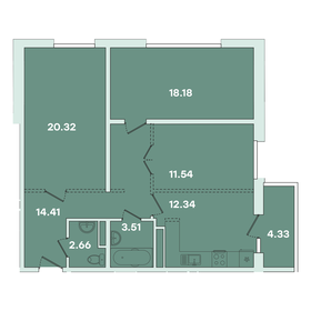 Квартира 87,7 м², 3-комнатная - изображение 1