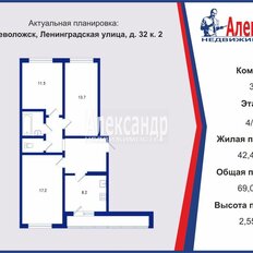 Квартира 69 м², 3-комнатная - изображение 2