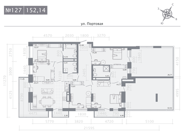 Квартира 152,1 м², 4-комнатная - изображение 1