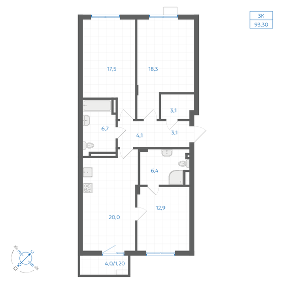 106,7 м², 4-комнатная квартира 18 042 970 ₽ - изображение 19