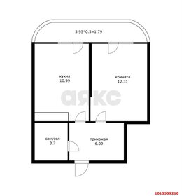 Квартира 33 м², 1-комнатная - изображение 1