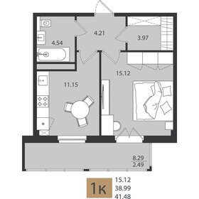 Квартира 41,5 м², 1-комнатная - изображение 1