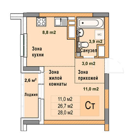 Квартира 28 м², студия - изображение 1