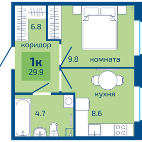 Квартира 29,9 м², 1-комнатная - изображение 1