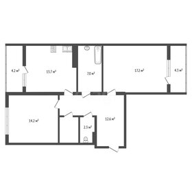 Квартира 74,9 м², 2-комнатная - изображение 1