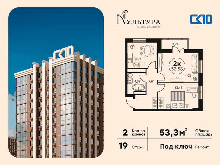 50 м², 2-комнатная квартира 10 000 000 ₽ - изображение 82