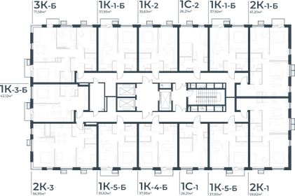 Квартира 59,6 м², 2-комнатная - изображение 1