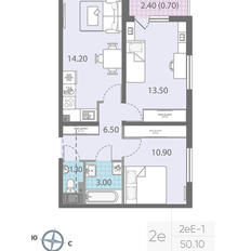 Квартира 50,1 м², 2-комнатная - изображение 2