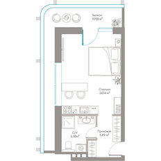 Квартира 49,7 м², студия - изображение 3