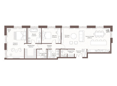 Квартира 152,6 м², 2-комнатная - изображение 2