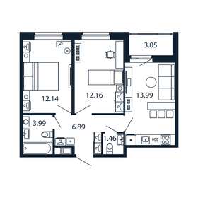 Квартира 52,2 м², 2-комнатная - изображение 1