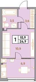 Квартира 24,9 м², студия - изображение 1