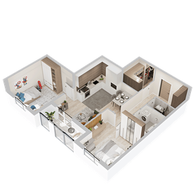 Квартира 62,2 м², 2-комнатная - изображение 1