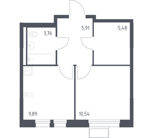 Квартира 35,5 м², 1-комнатная - изображение 1