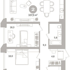 Квартира 107,5 м², студия - изображение 3