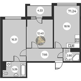 Квартира 71,2 м², 2-комнатная - изображение 1