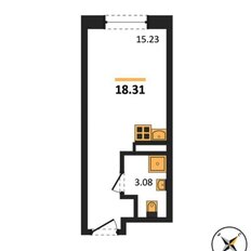 Квартира 18,3 м², студия - изображение 3