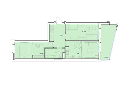 Квартира 70,1 м², 2-комнатная - изображение 1