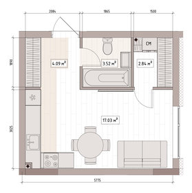 Квартира 28,4 м², студия - изображение 2