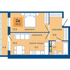 Квартира 46,8 м², 2-комнатная - изображение 1
