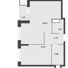 Квартира 59 м², 1-комнатная - изображение 2