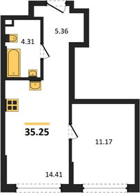 Квартира 35,3 м², студия - изображение 1
