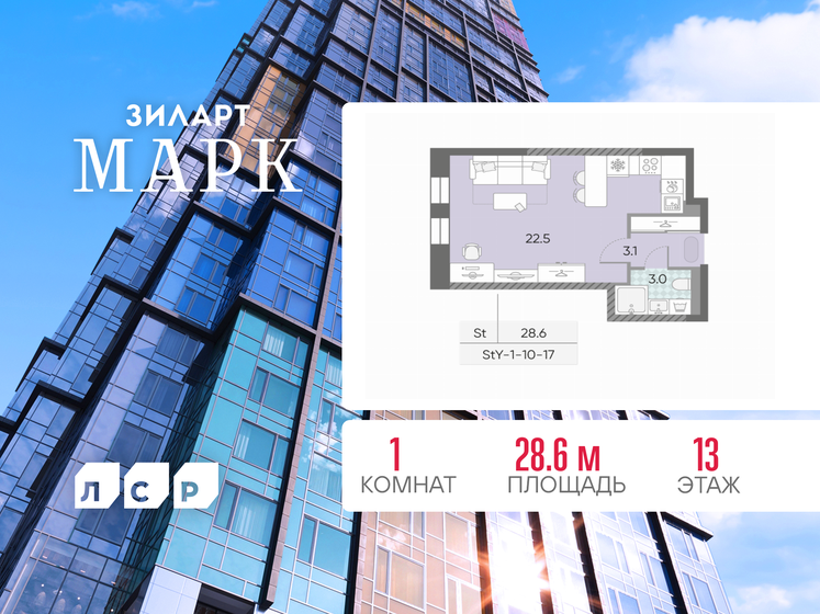 27,9 м², квартира-студия 15 000 000 ₽ - изображение 109
