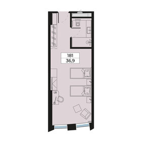 Квартира 36,9 м², студия - изображение 1